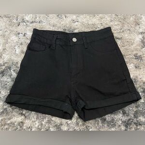 SHEIN Black High Waist Denim Shorts